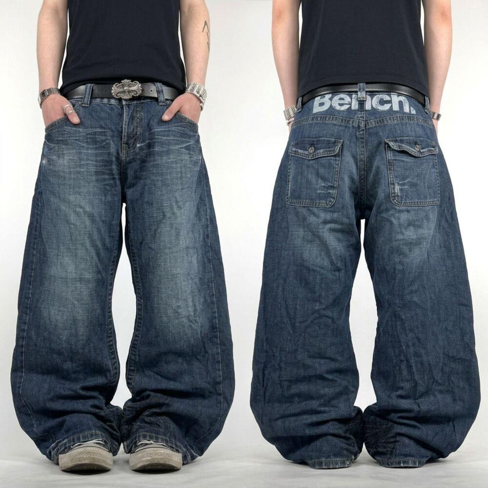 Vintage y2k embroidered skater rare baggy wide leg grunge archive jeans